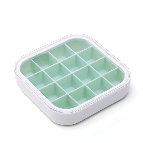 16Grid molds Ice Cube Maker Kylskåp Ice Cube fack grå 13,6x13,6x3,2cm green
