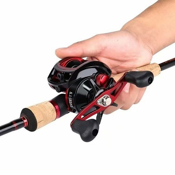 Senaste versionen Baitcast-rulle med 19BB 8.1:1 Gear Ratio High Sp Red 7.2:1 Left