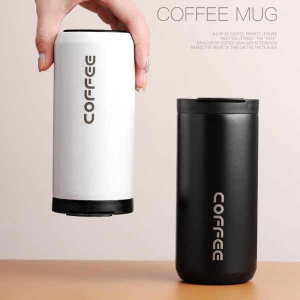 Isolerad tumbler kaffemugg Vakuumisolerad kaffetermos Cu White 500ml