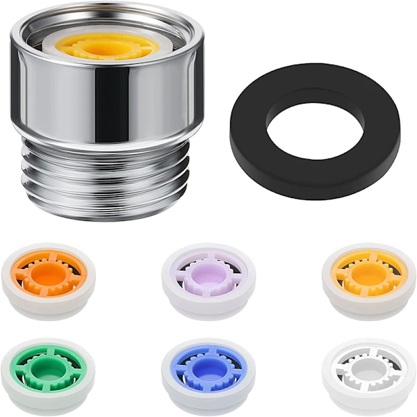 Flödesreducerande takduschbegränsare Vattenbesparande flödesbegränsare Multicolor Adapter + 7PCS