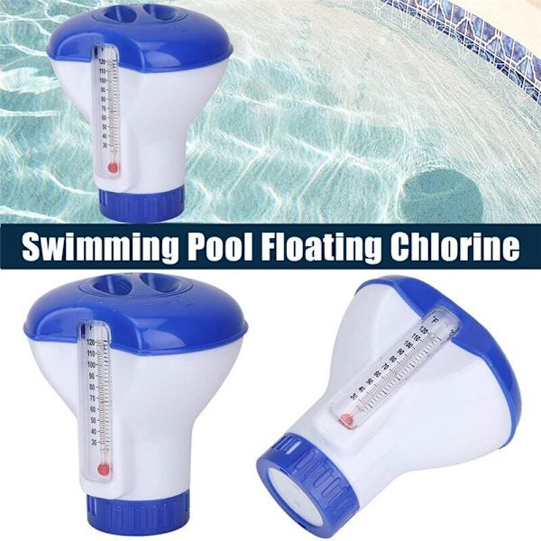 Pooltillbehör Klorin Floater Dispenser vit+blå 12cm