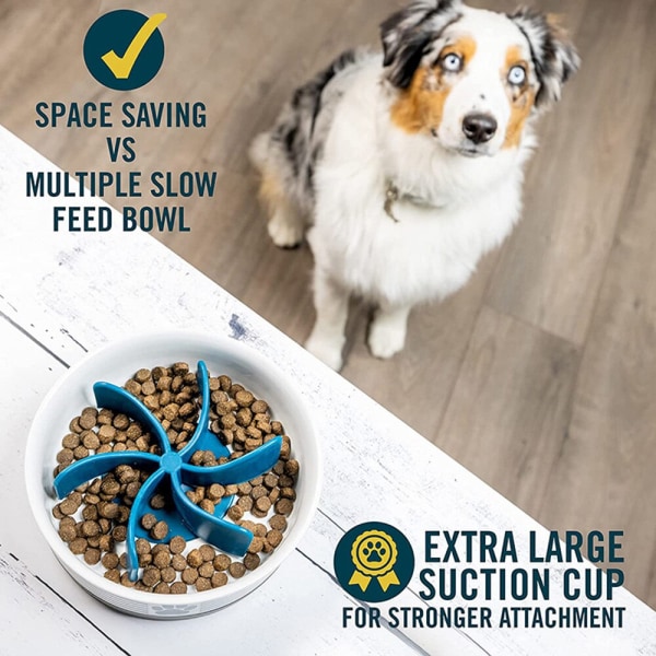 Spiral Slow Anti Choking Insert Turn Feeder blå 12,5*12,5*7cm