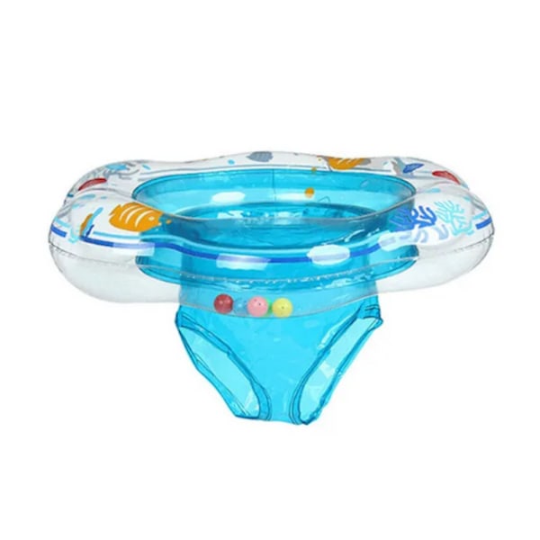 Barn Baby Simring Uppblåsbar Float Pool Ring Dou Blå