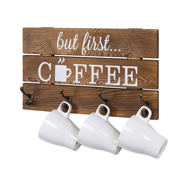 Kaffemuggshållare väggmonterad mugghållare i metall 1st
