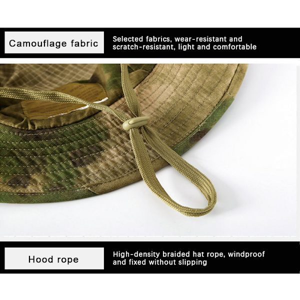 Camouflage Hat Tactical Bucket Hats Sommar Jakt Vandring Outdo python grön en one size
