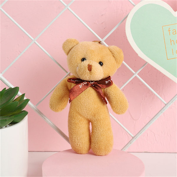 Teddy Bear Plyschleksaksnyckelring och Siamese Bear Small Gift Keycha Blue Wine red