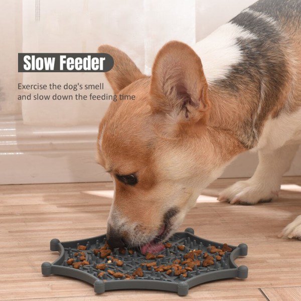 Långsammare matare Licky Mat För Puppy Kitten Silikondispenser grön 21,1*21,1cm gray