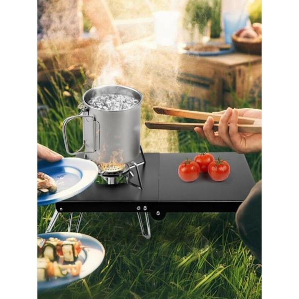 Bärbar utomhusspis hopfällbart campingbord svart sliver