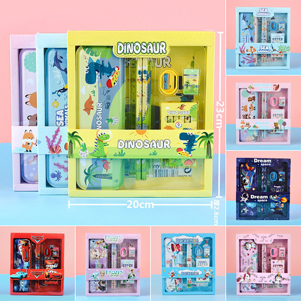 1Set set Anime case Crayon set Röd light blue