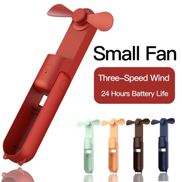 USB uppladdningsbara handhållna minifläktar gul 119*35*37mm red