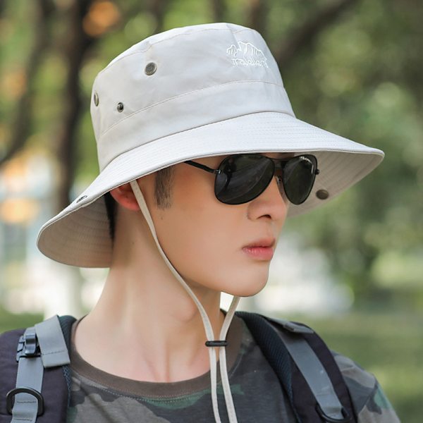 Herrhatt Panama Bucket Hat Utomhus Solskyddsmössor Herr Grå One Size