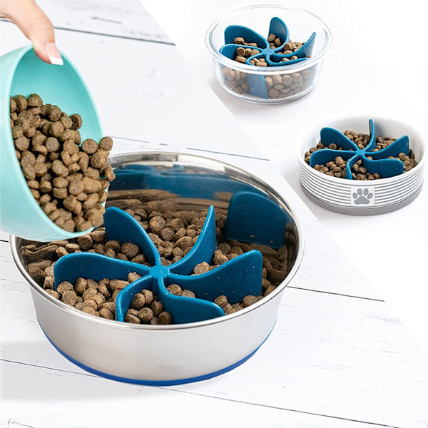 Spiral Slow Anti Choking Insert Turn Feeder blå 12,5*12,5*7cm