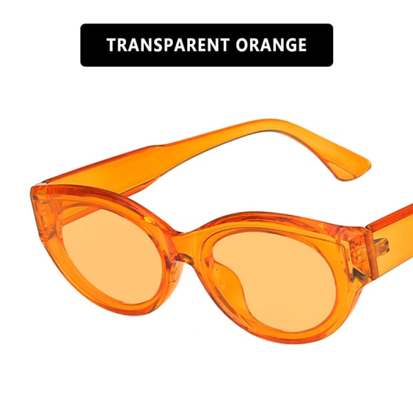 Retro Hip Hop ovala solglasögon Street Shot Trendiga modesolglasögon Transparent Orange metal hinge