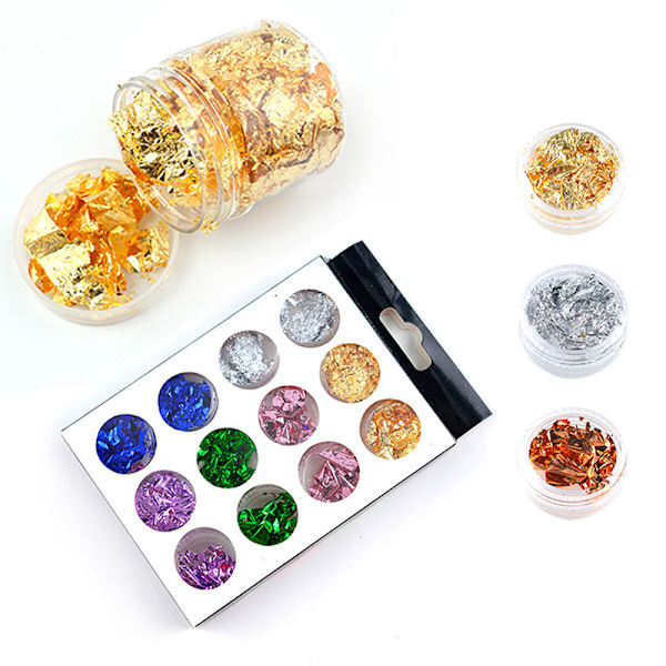 Guldfolier Lövfragment DIY Crystal Resin Små skivor Dekor C