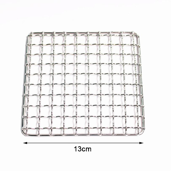 BBQ Grill Net Rostfritt Stål Nät Rack Galler Vandring Grill Hej Silver Square