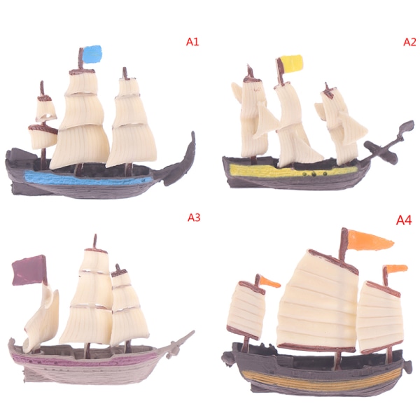 Dockhus Miniatyrmodell Mini Piratskepp Sea Yacht Ocean Boat A4 A3