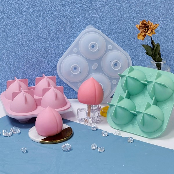 3D Silikon Rose Shape Ice Cube Maker grå