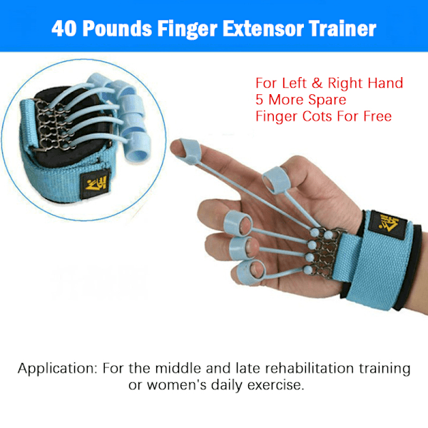 20/40/60lbs Finger Hand Extensor Trainer Exerciser Hand Rehabil Red Blue