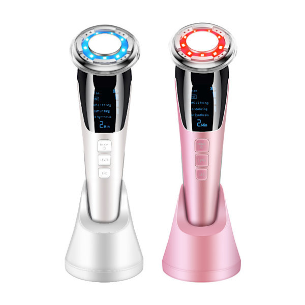 7 i 1 ansiktsmassager hudvård skönhet rosa white