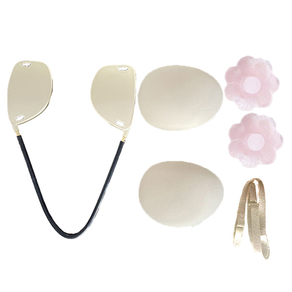 Deep Bra Kit Push-Up Frontless BH BraNipple Patch Underkläder Aprikos Apricot
