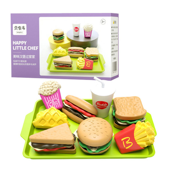 Leksaksset Set Kök Sandwich Fries Burger Barn T Multicolor