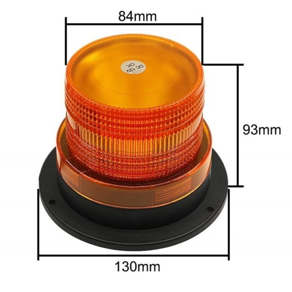 12V/24V Magnetisk bil LED Strobe varningsljus bärnsten amber