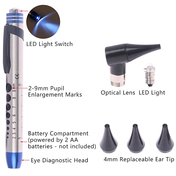1Set Otoscope Ear Scope Diagnostisk öronvaxundersökning