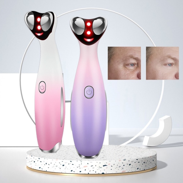 Elektrisk ögonmassager hudvårdsverktyg rosa vit purple pink