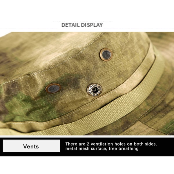 Camouflage Hat Tactical Bucket Hats Sommar Jakt Vandring Outdo python grön en one size