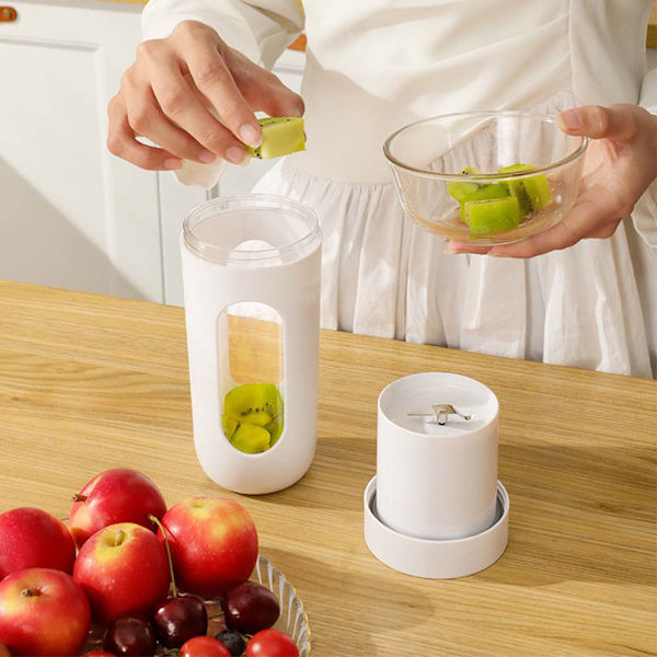 Elektrisk Juicer Mini Portable Blender USB Uppladdningsbara mixers vit 300ml