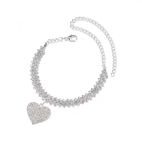 Twinkle Diamond Heart Anklet Bling Shining Foot Smycken