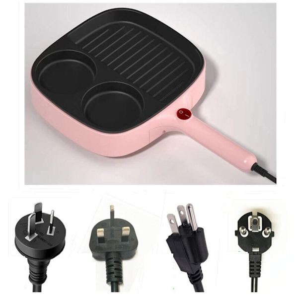 Elektrisk mini frukostmaskin stekpanna grön pink
