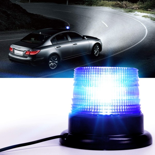 12V/24V Magnetisk bil LED Strobe varningsljus bärnsten blue