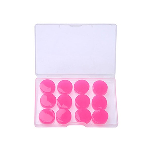 12:a silikon öronproppar Bullerreducering Sleep Anti Cancelling Pink Pink