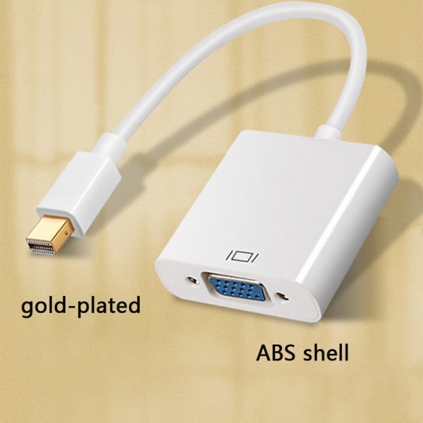Mini DP till VGA kvinnlig portomvandlare Kabel Video Display Adapter Vit Black