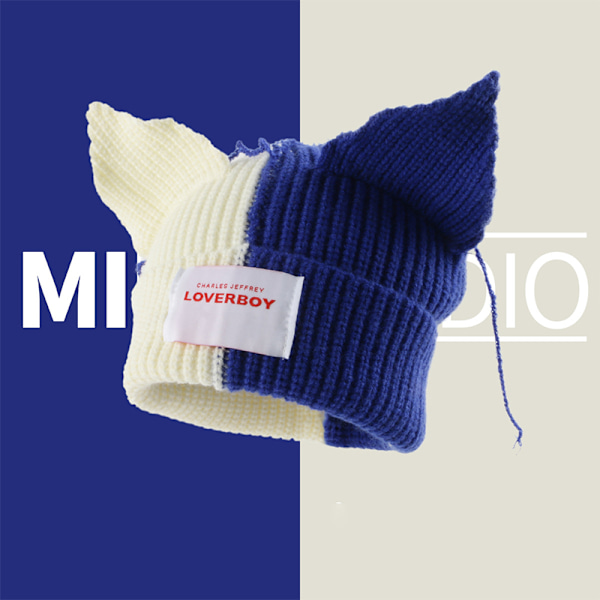 e Warm Cat Ear Wool Hat Stickad Hat A2
