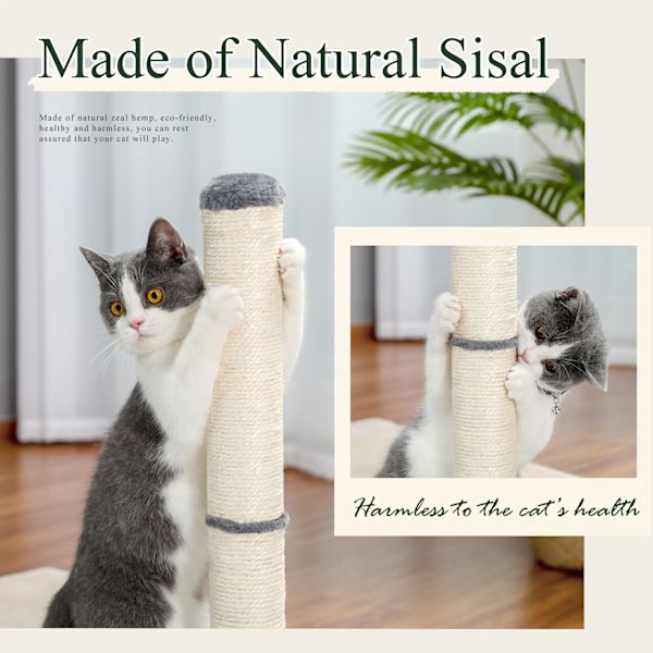 65CMCat Tree Condo Ball Skrapstolpar Cat Grinding Claw Toy Grå