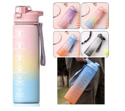 Sommaren stor kapacitet plastkopp gradient vattenflaska unisex