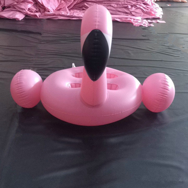 4-håls uppblåsbar Pink Flamingo Drink Hållare Pool Float rosa 70*60cm