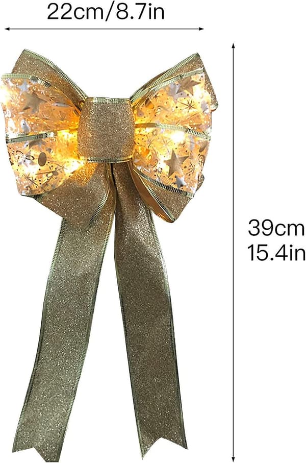 2-pack stora led säckvävsbågar för julgran, julpresentförpackning, festdekoration