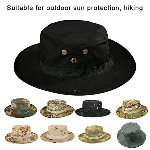 Camouflage Hat Tactical Bucket Hats Sommar Jakt Vandring Outdo python grön en one size
