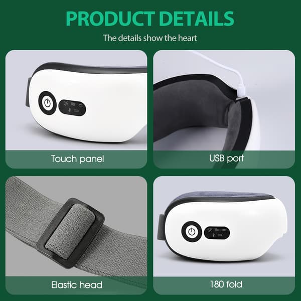 Intelligent vibrationsögonmassager rosa white