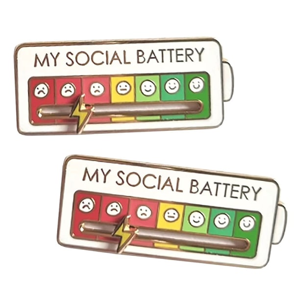 My Social Battery Brosch Rolig Emalj Pin Creative Lapel Pin A B