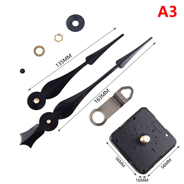 Quartz DIY Väggklocka Rörelsemekanism Batteridriven A2 A3