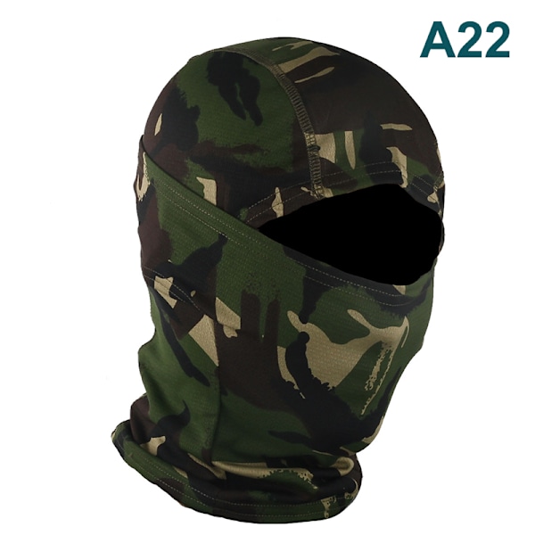 Kamouflage Balaclava Full Face Wargame Cykelhjälm Liner A1 A22