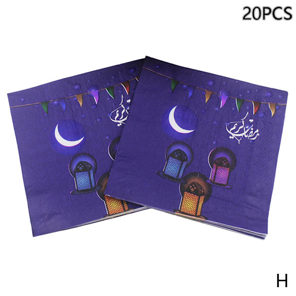 20:a/pack Eid Mubarak Ramadan Dekorationspapper Servett Muslim C H