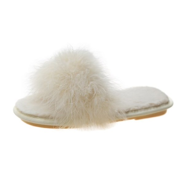 Kvinnors inomhuspälstofflor fjäderplattform vit 39-40 37-38
