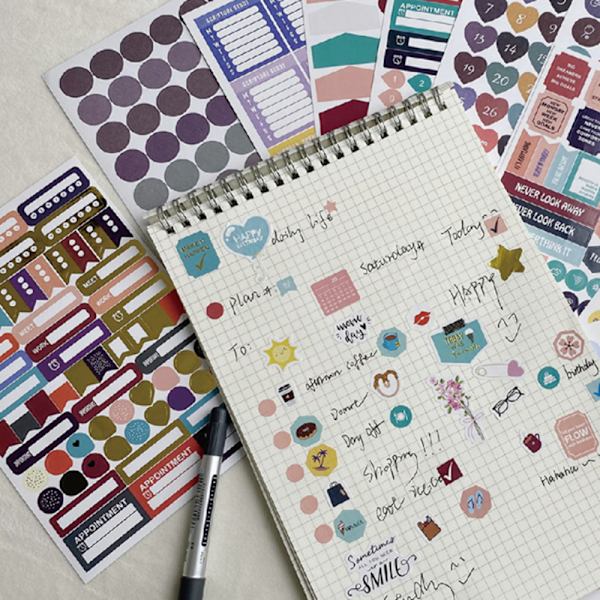1748 st Planner Stickers Pack Scrapbook Bullet Notebook