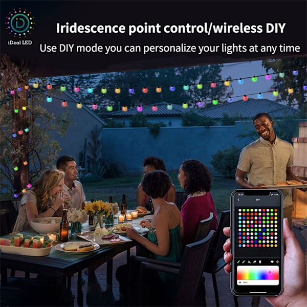 Utomhus julgran RGB String Lights dekoration 10m25leds 10m25leds