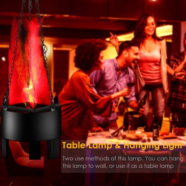 Simulerad 3D Fire Flame Lighting Hängande Fire Pit Lamp röd 2st 1pc